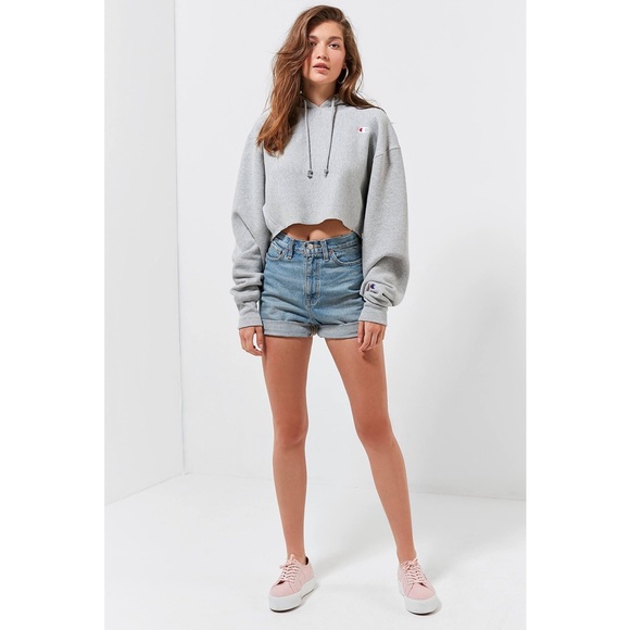 Urban Outfitters Tops - CHAMPION CROPPED REVERSE WEAVE HOODIE…